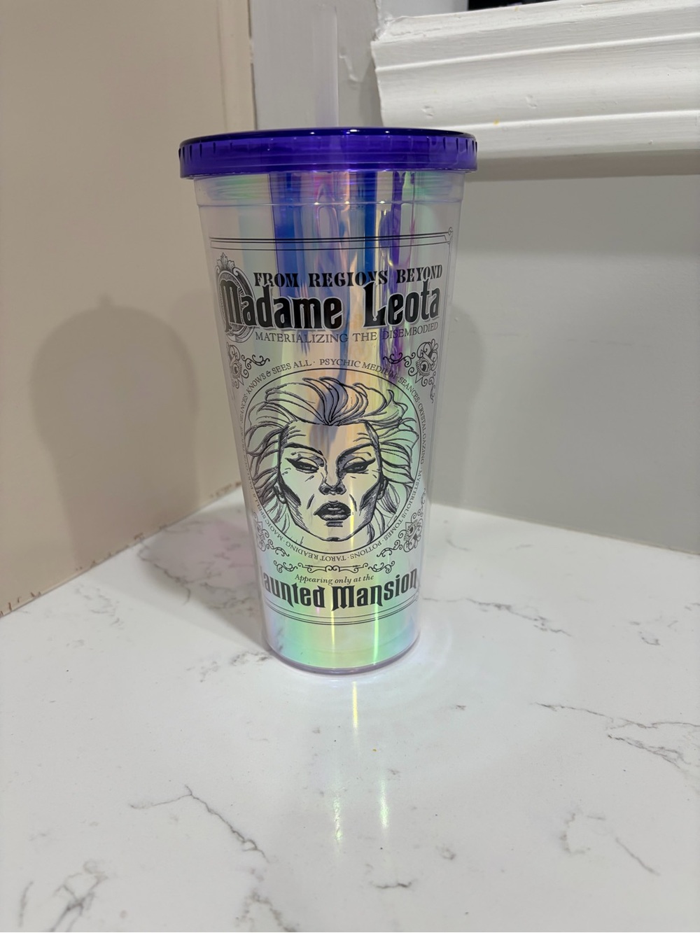 Disney Haunted Mansion Madame Leota Iridescent Holographic Tumbler